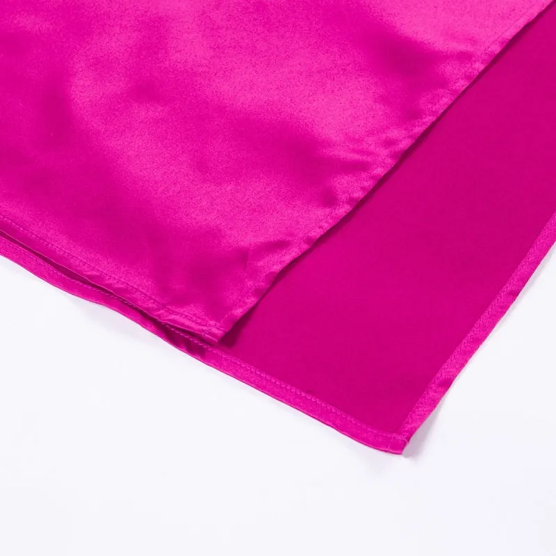 VenusFox Sexy Satin Backless Side Split Maxi Dress