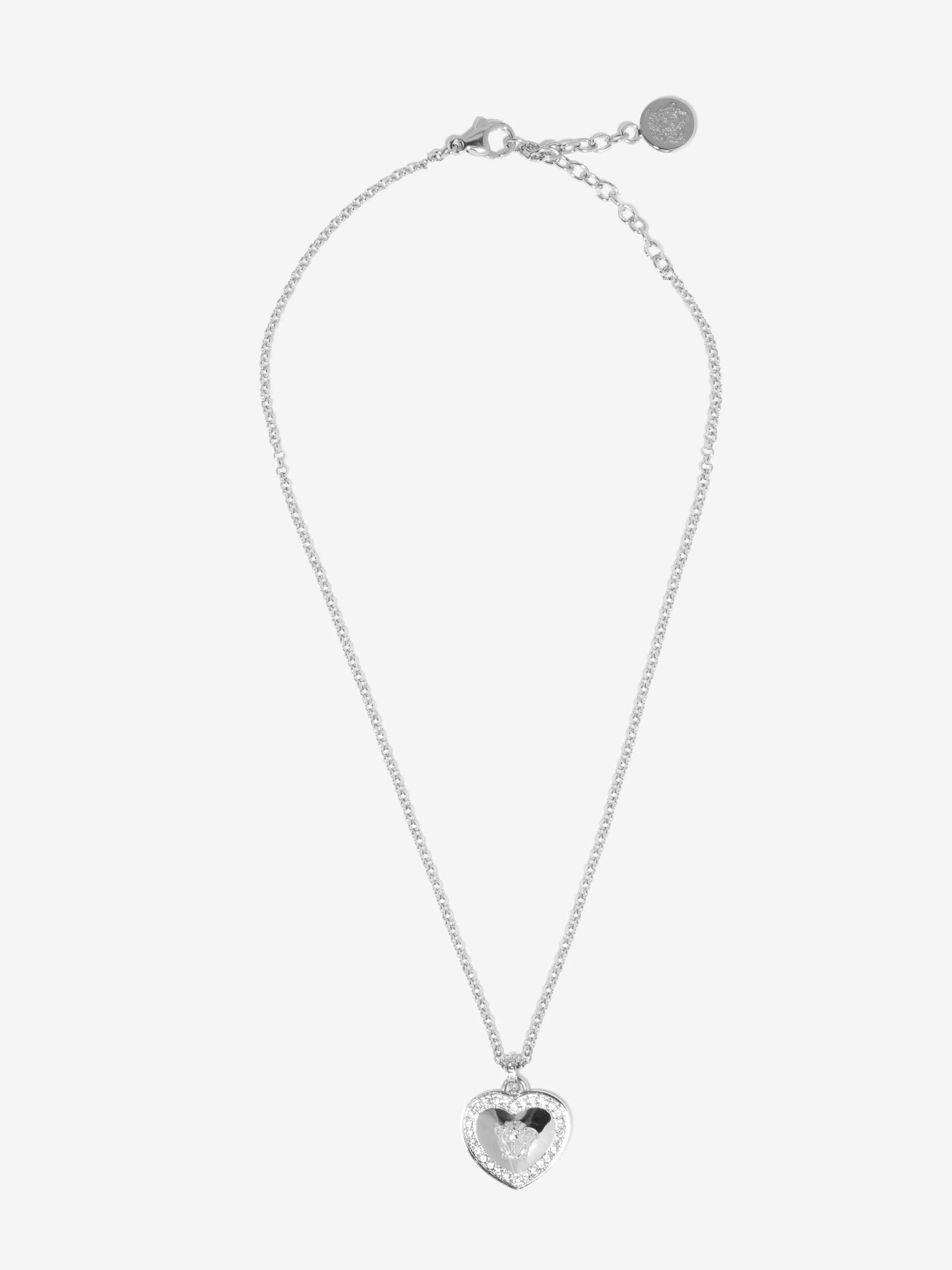 Versace Girls Diamante Heart Necklace in Gold