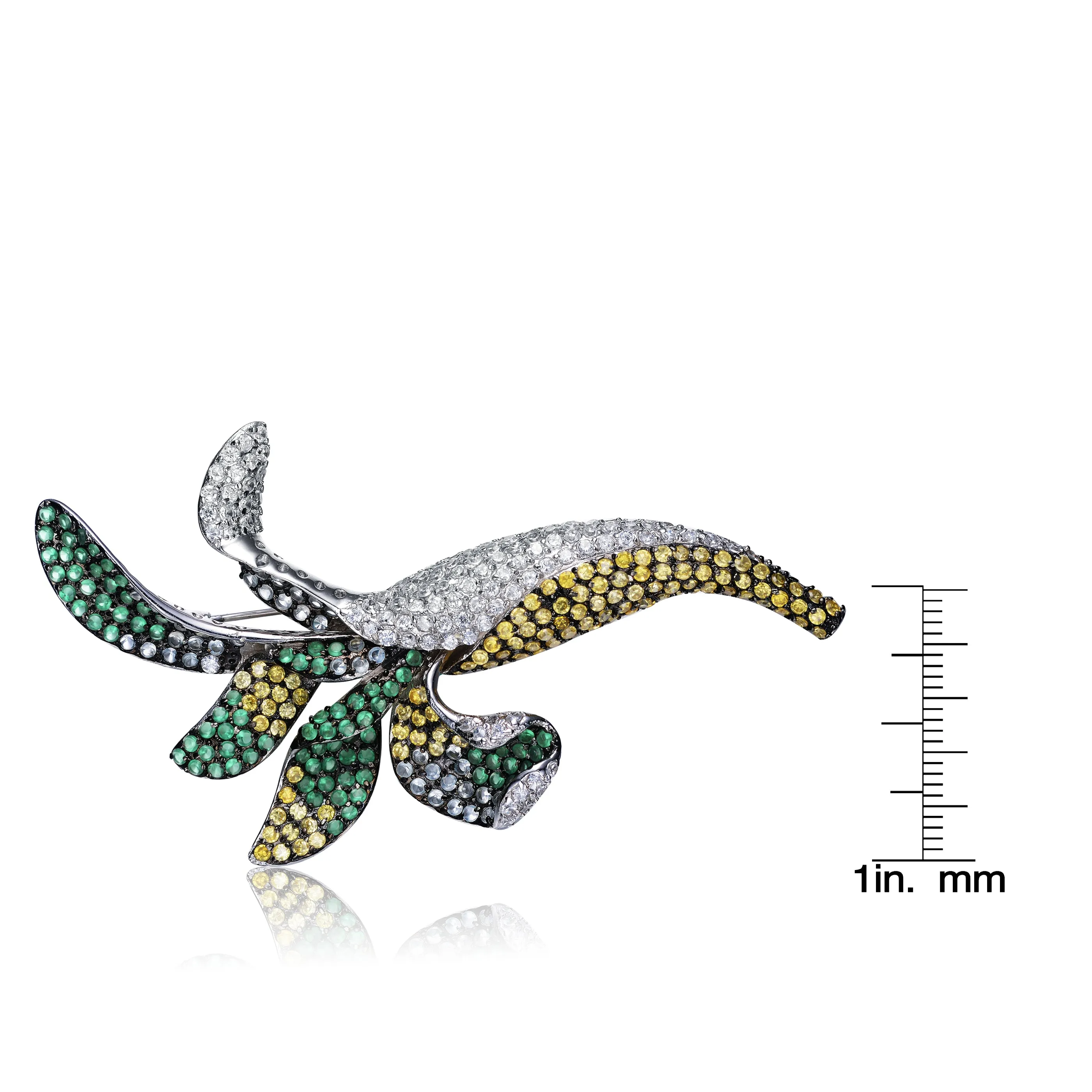 Victoire  Green Cubic Zirconia Black Rhodium Plated Last Pair Pin