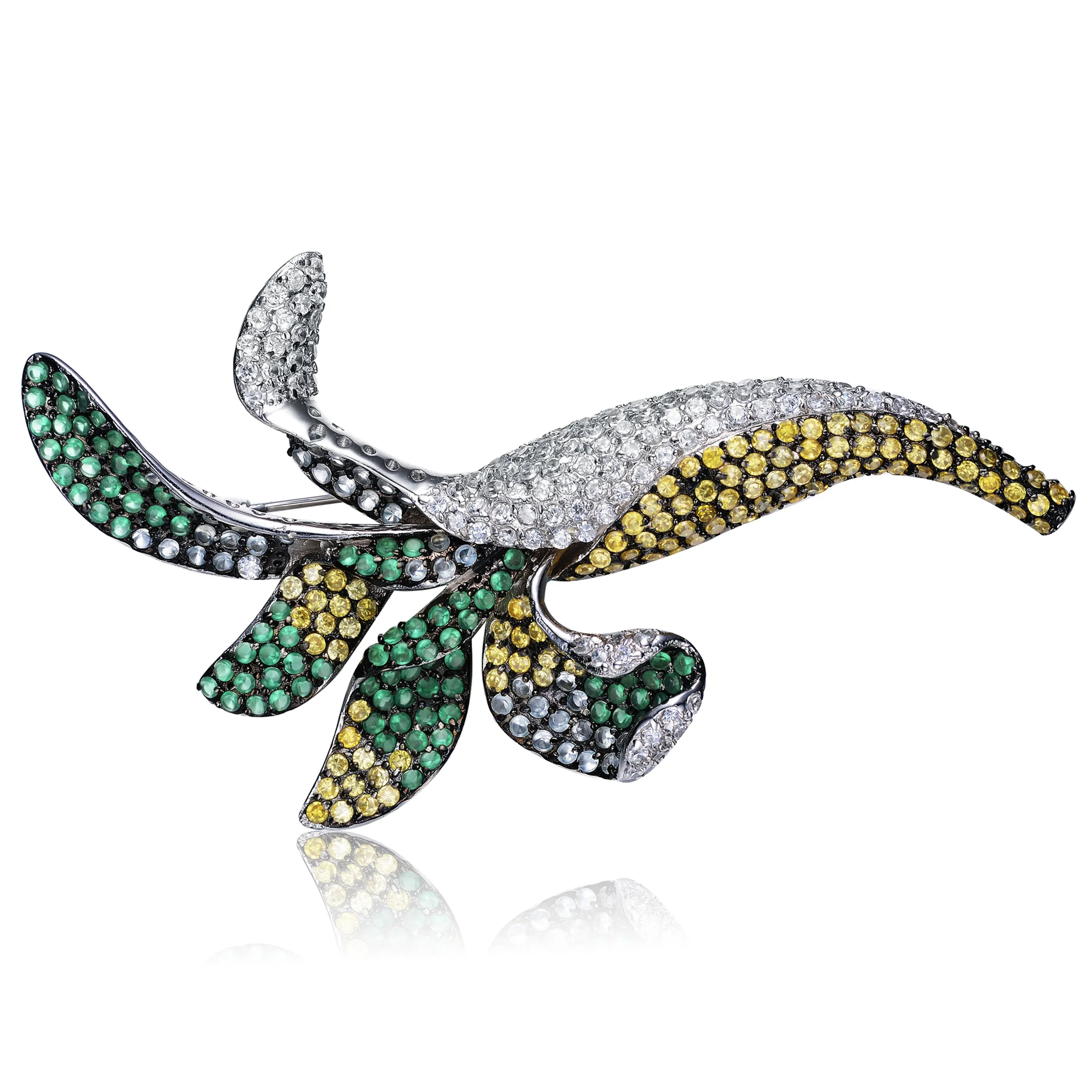 Victoire  Green Cubic Zirconia Black Rhodium Plated Last Pair Pin