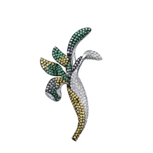 Victoire  Green Cubic Zirconia Black Rhodium Plated Last Pair Pin
