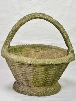 Vintage French garden planter / flower pot basket 17"