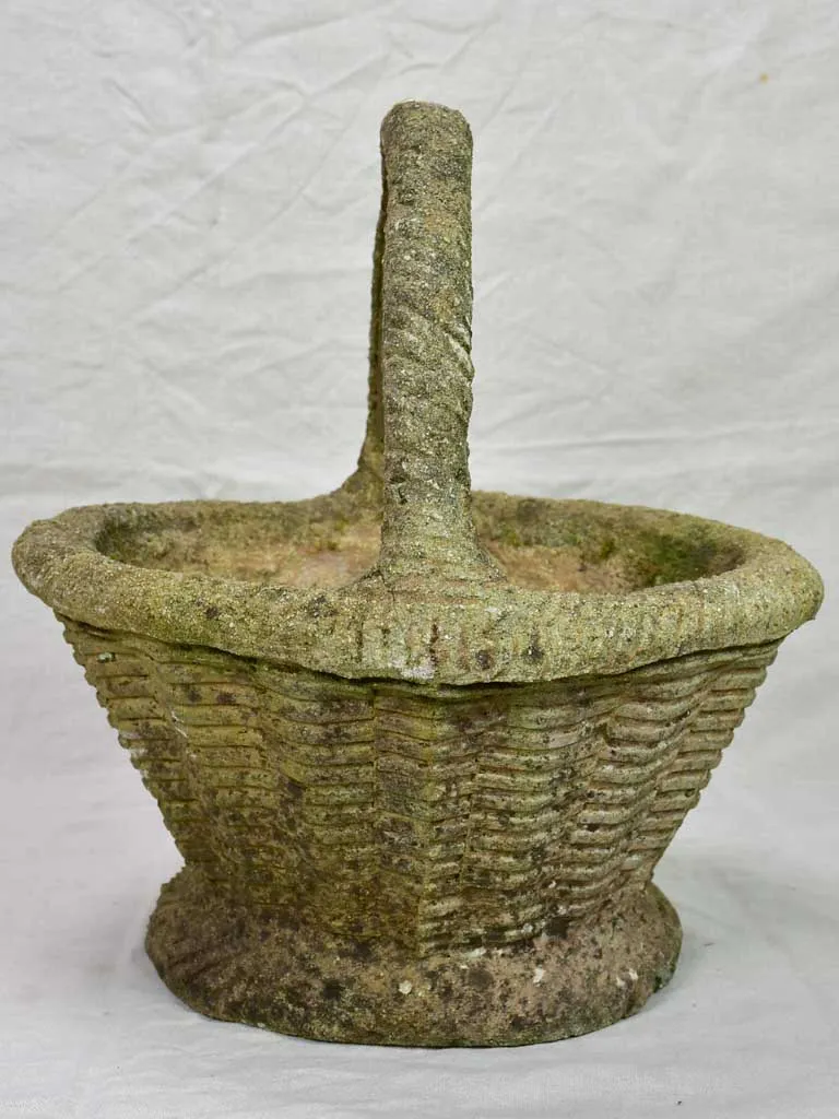 Vintage French garden planter / flower pot basket 17"