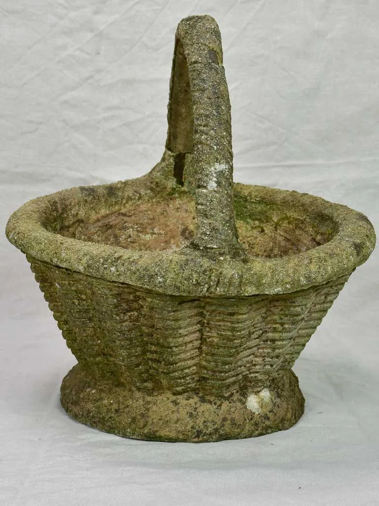 Vintage French garden planter / flower pot basket 17"