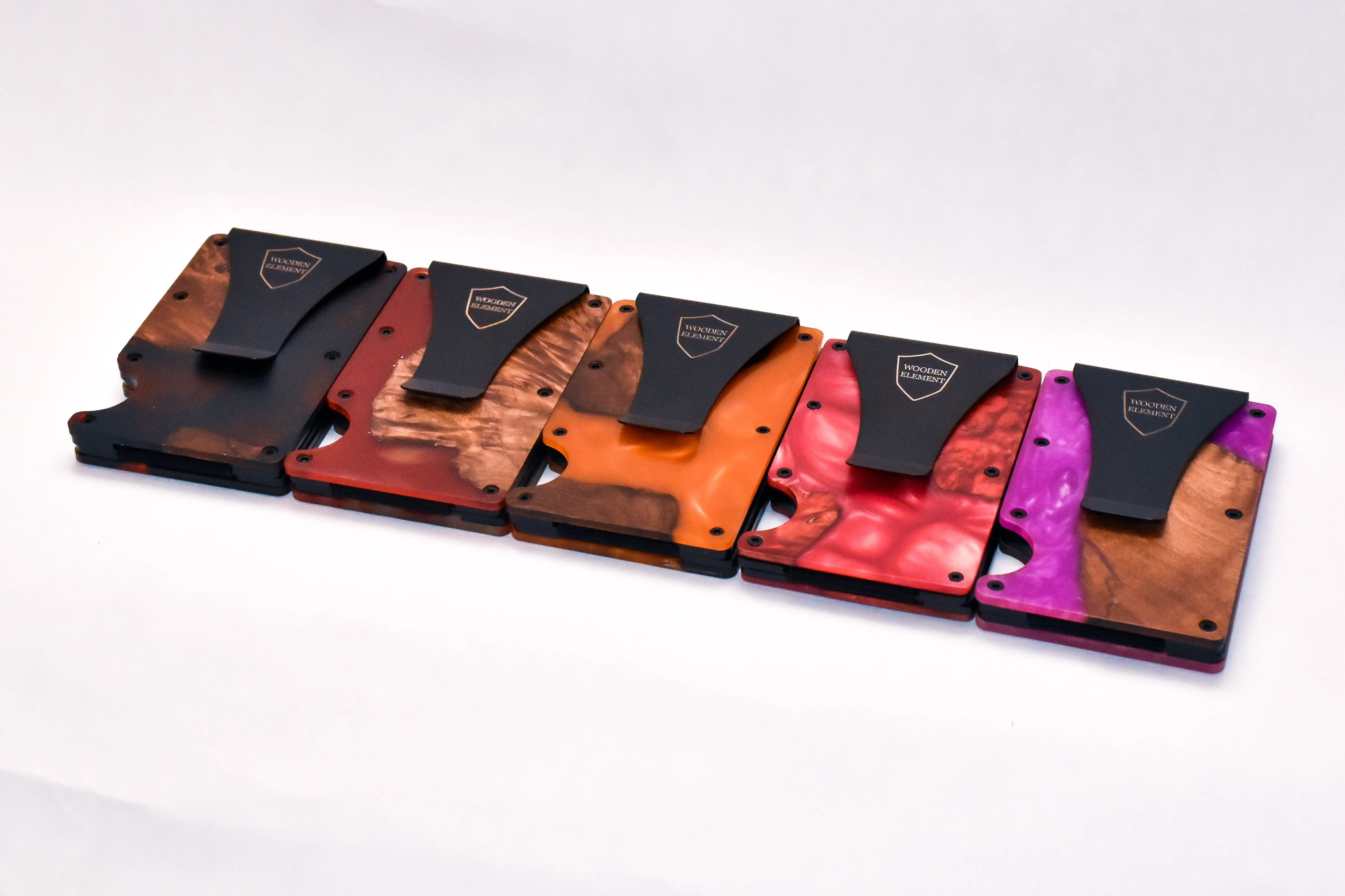 Wood and Resin Smart Wallet (Violet & White)