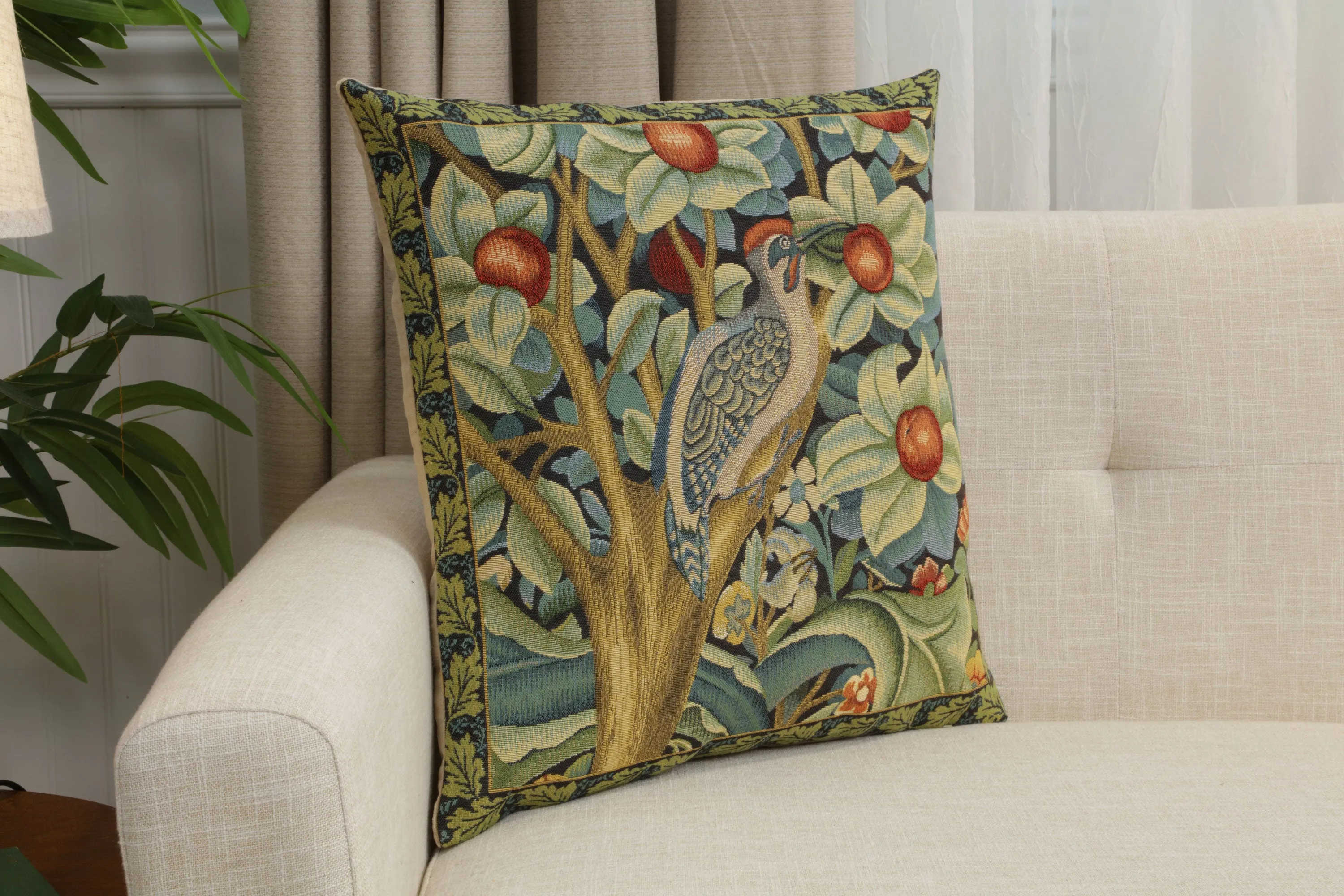 Woodpecker Right by William Morris European Cushion Cover