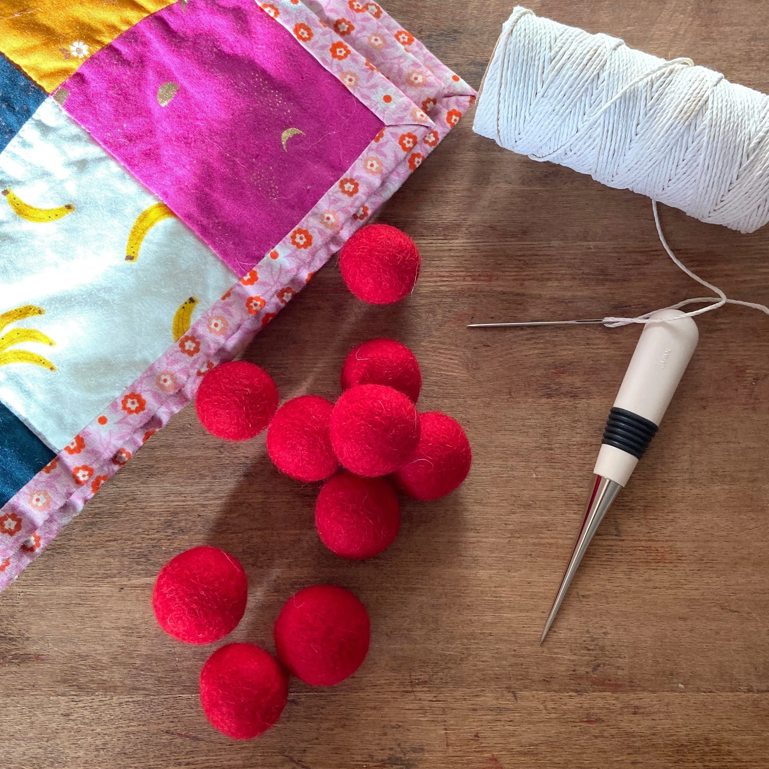 Wool Felt Balls - #2 Winterberry - Ten 1" Balls, 2.2cm