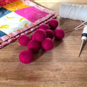 Wool Felt Balls - #69 Sugar Plum - Ten 1" Balls, 2.2cm