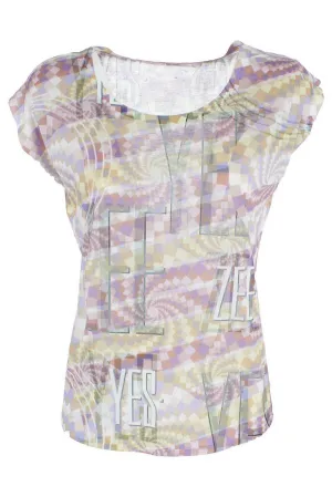 Yes Zee T-shirt da donna smanicata T235-Y102-2001 fantasia
