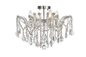 ZC121-2800F18C/EC - Regency Lighting: Maria Theresa 4 light Chrome Flush Mount Clear Elegant Cut Crystal